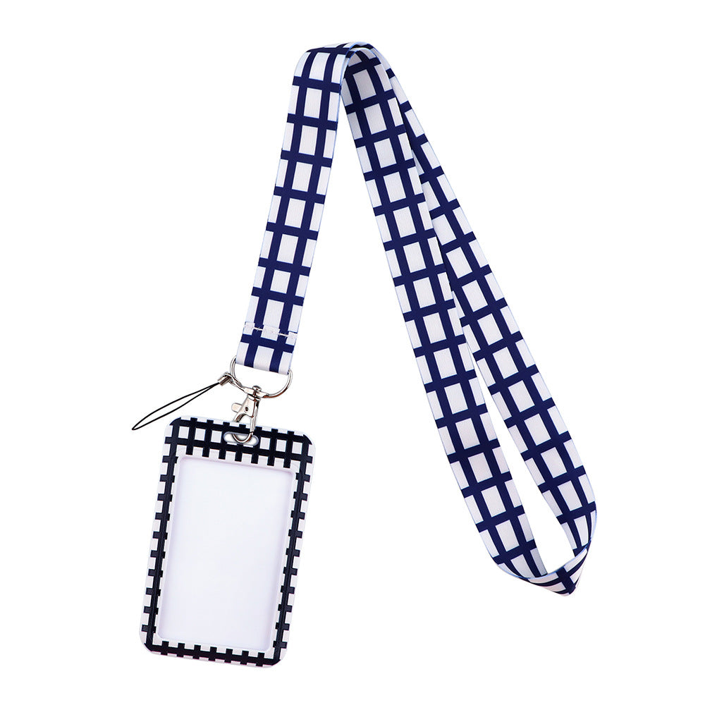 Wholesale Gay Plaid Polyester Badge Lanyard