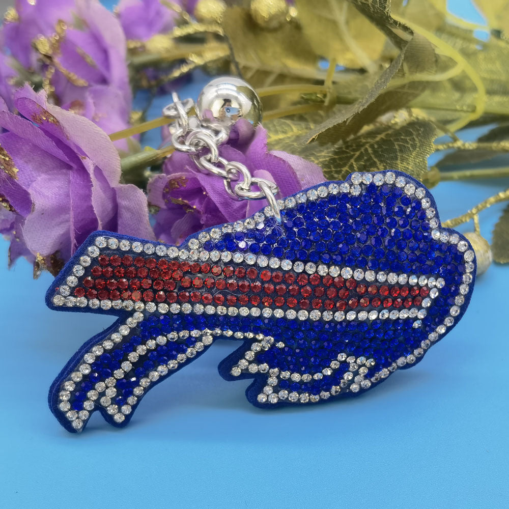 Wholesale 4pcs Team Logo Diamond-encrusted Rhinestone  Keychain