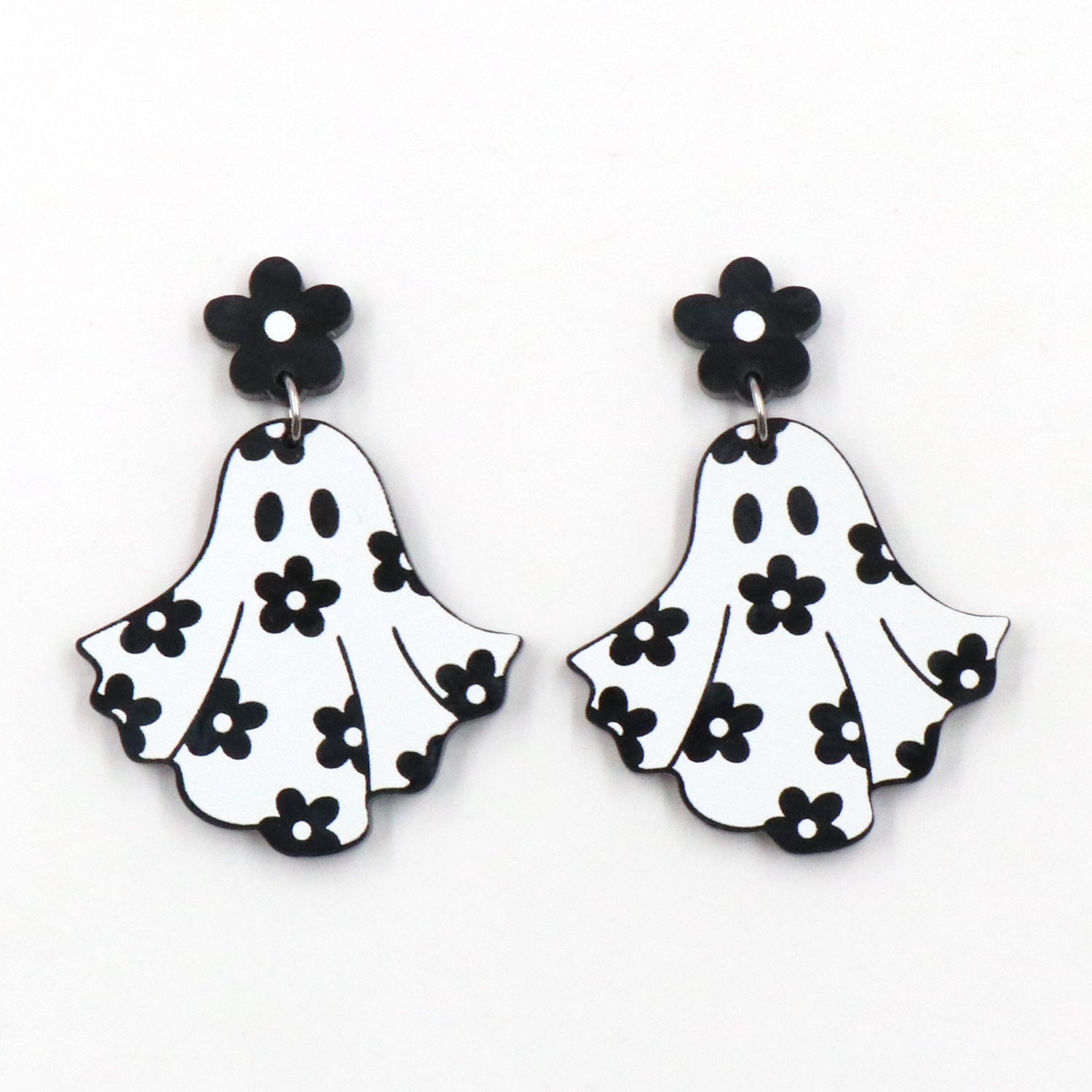Wholesale 5pairs/pack Flower Ghost Halloween Acrylic Earrings