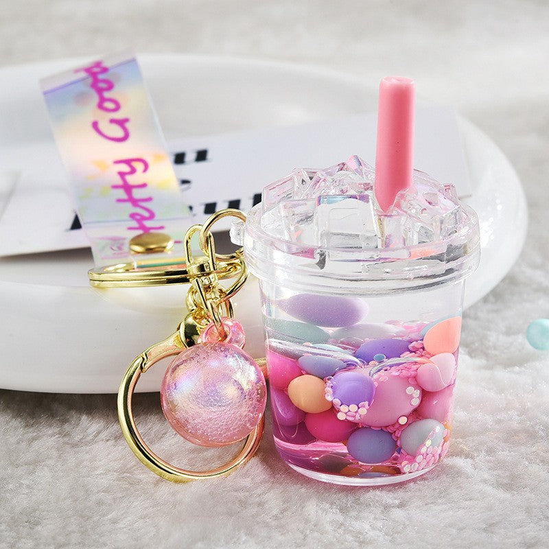 Wholesale Acrylic Liquid Sand Bottle Iceberg Cup Pendant Oil-filled Keychain