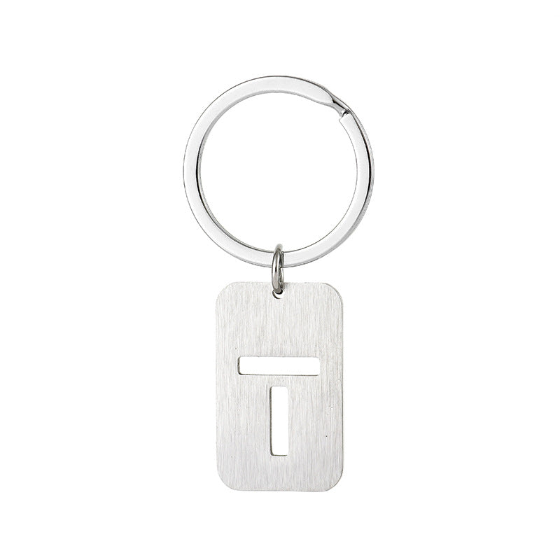 Wholesale Stainless Steel Creative Hollow 26 Letter Keychain