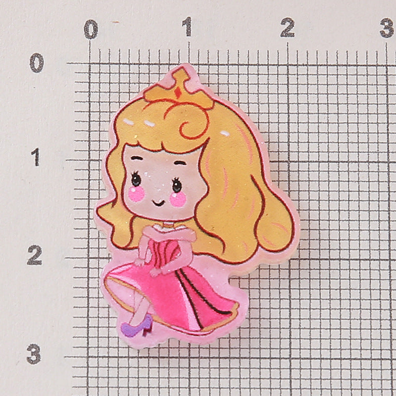 Wholesale  10pcs Acrylic Jewelry Accessories Cute Princess Girls Acrylic Flatback