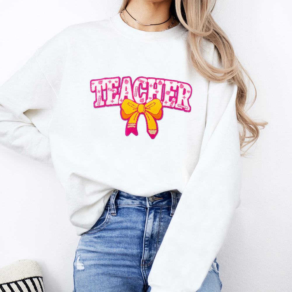 Wholesale Embroidered Iron On Teacher Patch Cute Pencil Design Fashion Accessory For ets