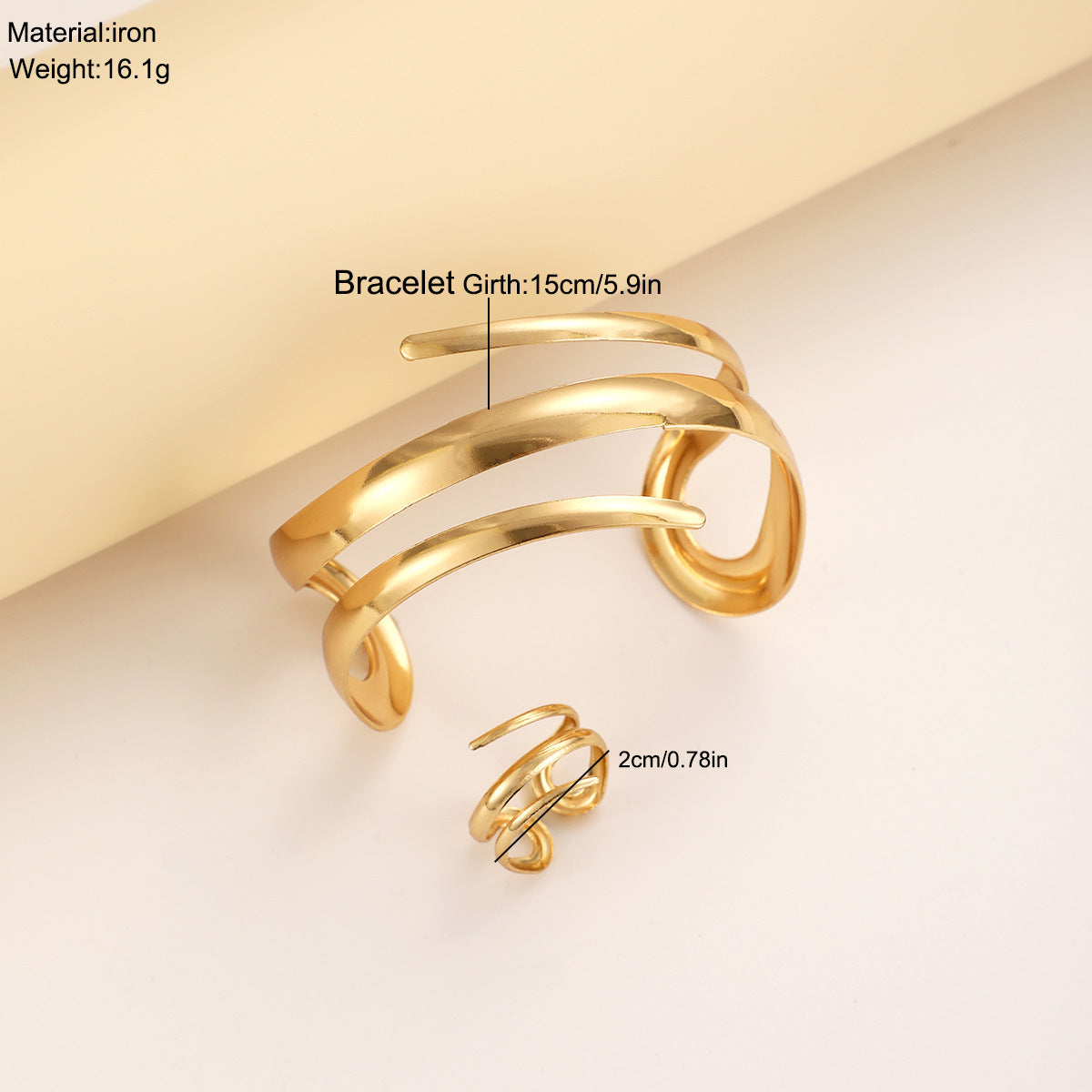 Wholesale Line hollow water drop ring bracelet set