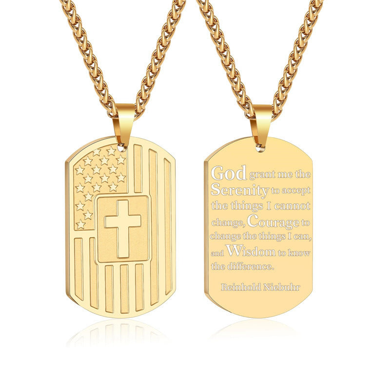Wholesale Stainless Steel Flag Cross Titanium Steel Necklaces