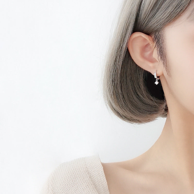 Wholesale Sterling Silver Flower Women's Niche Fashion Elegant Earrings