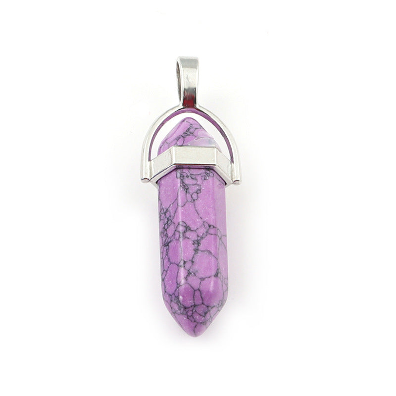 Wholesale Crystal Hexagonal Bullet Hexahedron Necklace Accessories