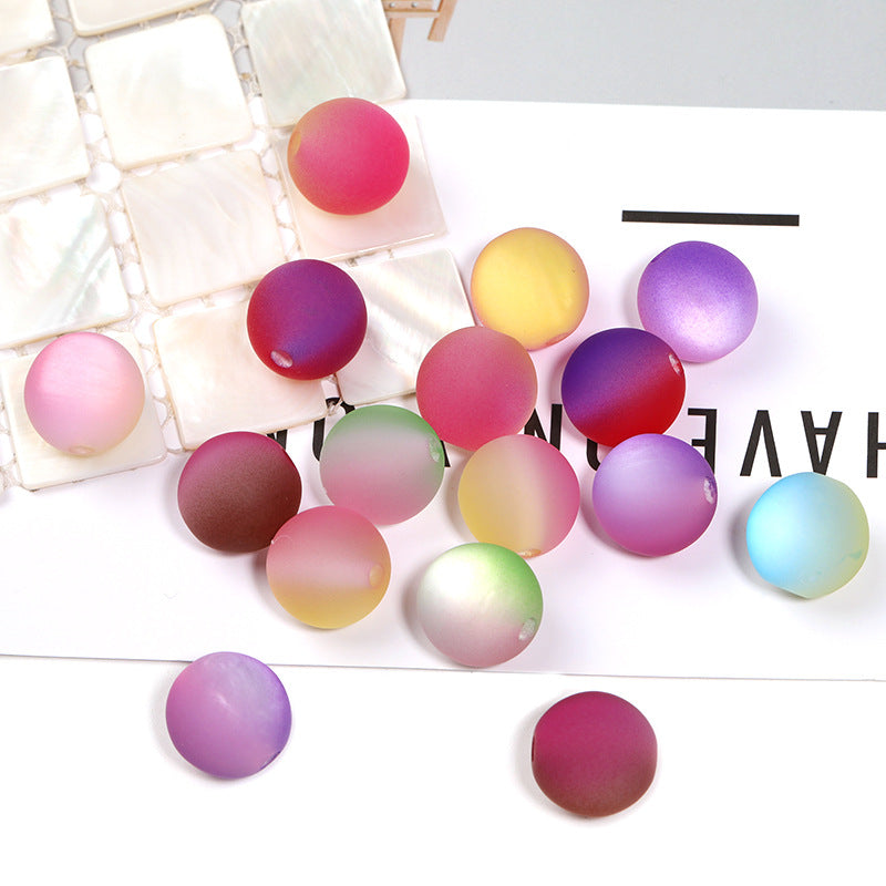 Wholesale 100pcs Matte Two-Color Resin Cat's Eye Beads