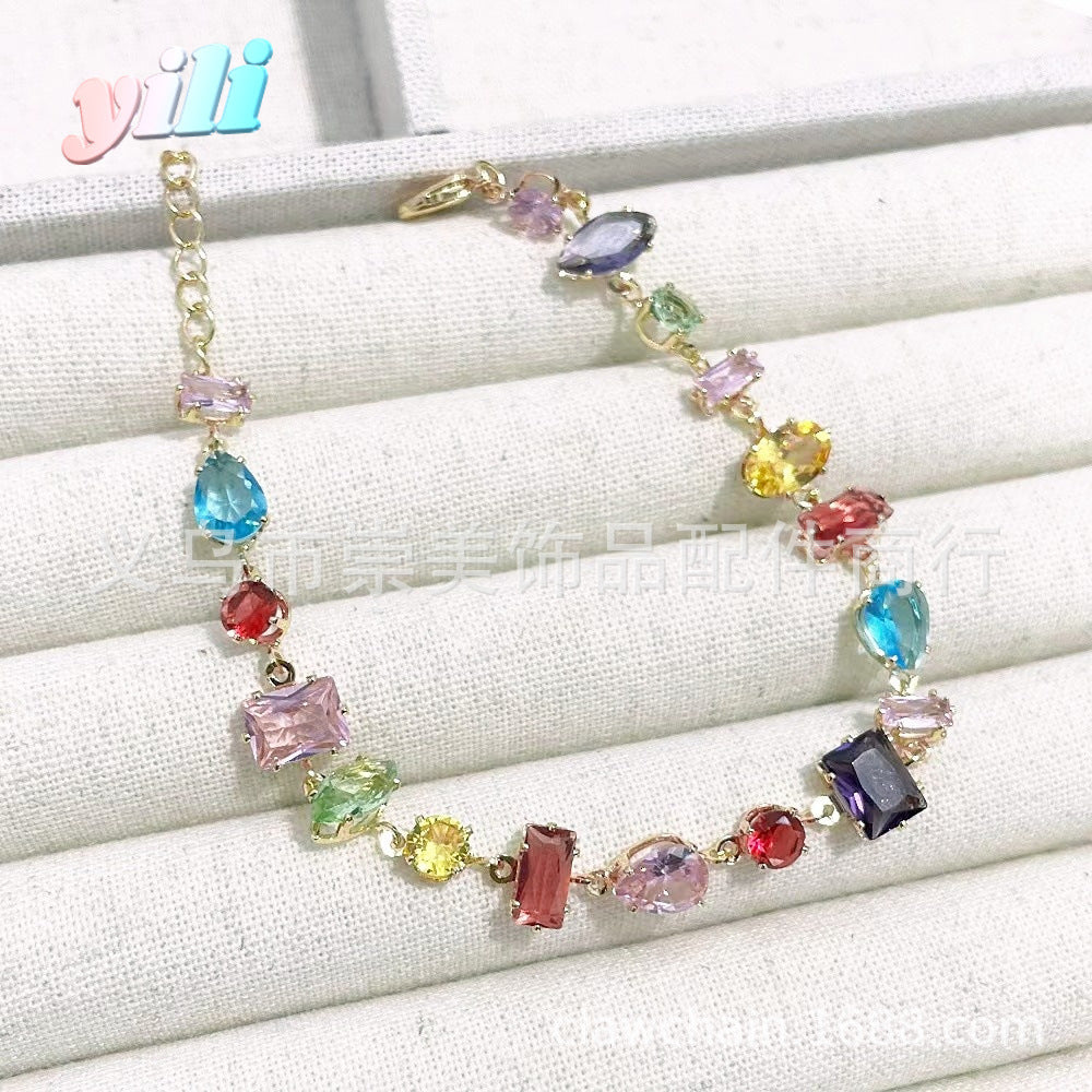 Wholesale Colored zircon full diamond bracelet