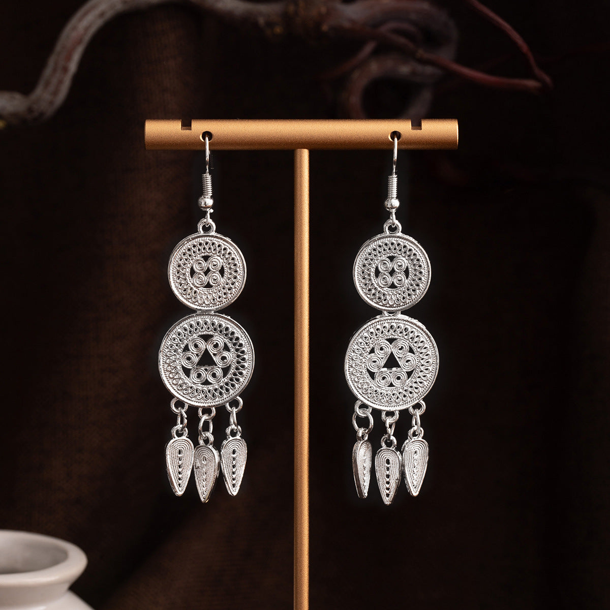 Wholesale Long tassel ethnic minority earrings