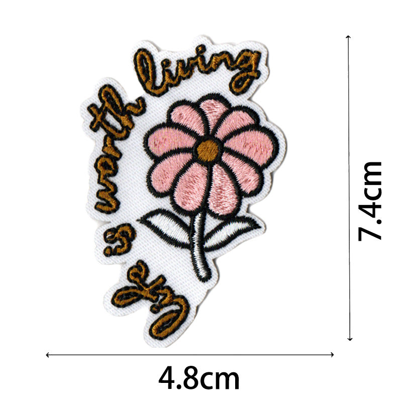 Wholesale Bohemian embroidered fabric patch with positive energy quotes for bags  DIY Patches
