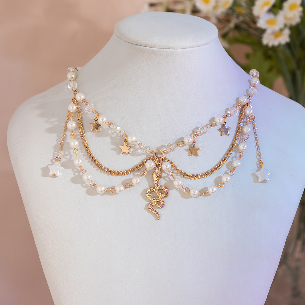 Wholesale Sweet Design Feeling Pearl Sweet Cool Y2K Butterfly Alloy Necklace