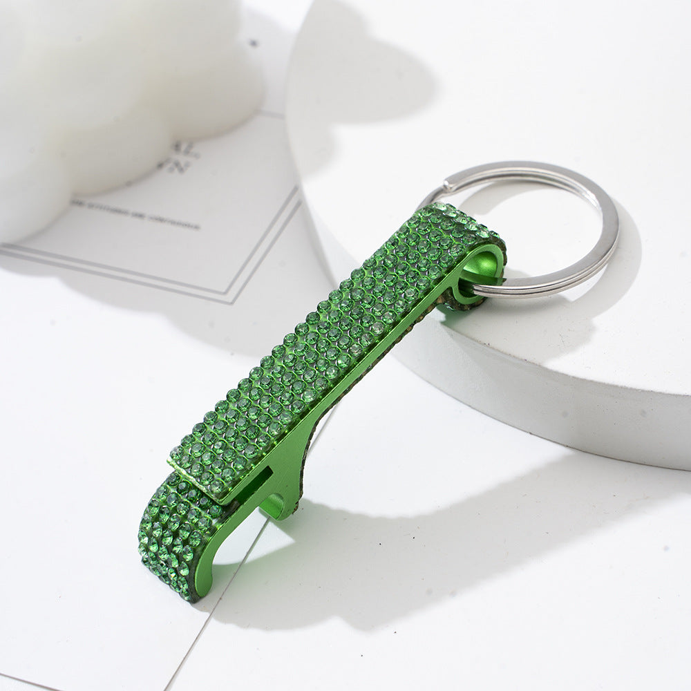 Wholesale Colorful Rhinestone Aluminum Alloy Beer Bottle Opener Keychain