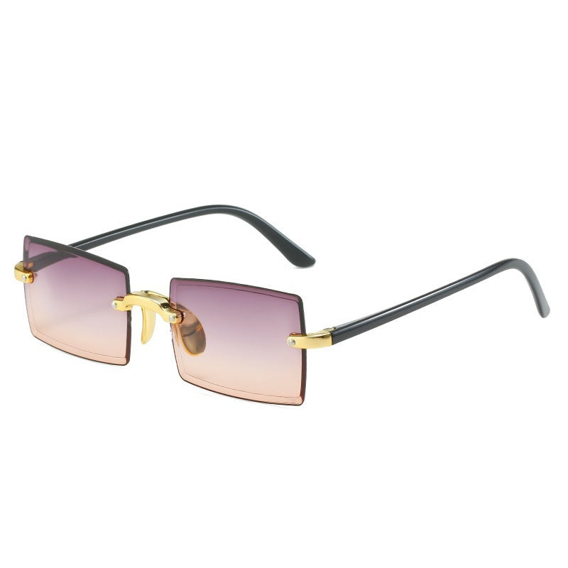 Wholesale PC Frameless Cut Edge Square Gradient Sunglasses