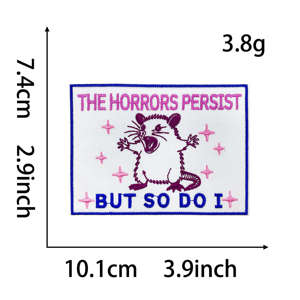 Wholesale Pink English Letter Gold Plaid Polyester Iron On Embroidered Patch DIY Craft Supply For Coat Decoration