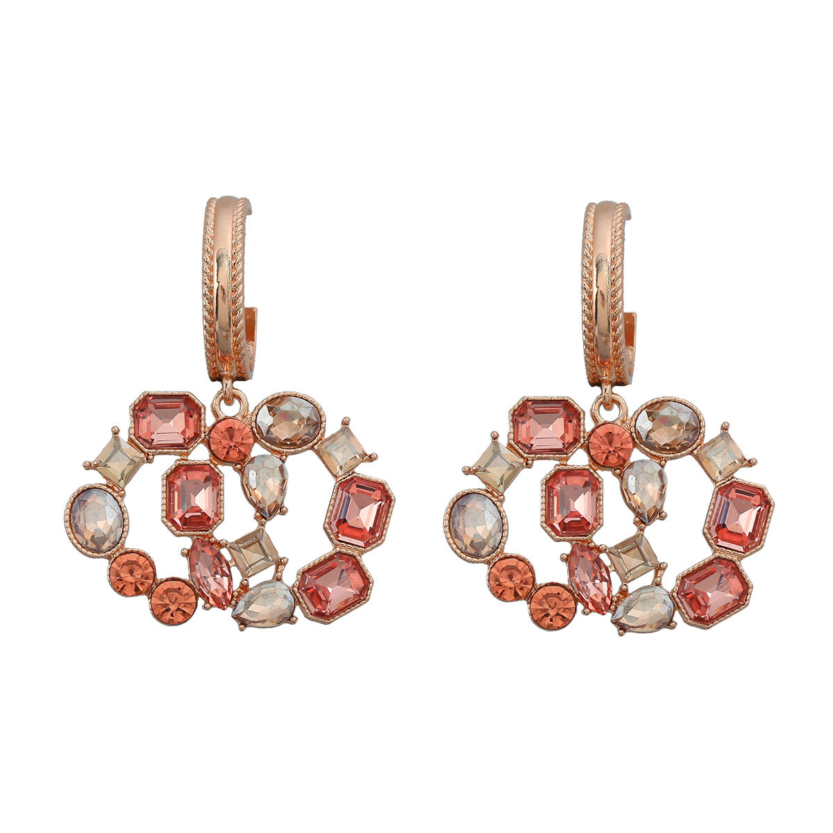 Wholesale Color Diamond Boho Party Gemstone Earrings