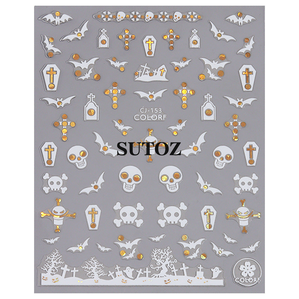 Wholesale 3pcs/pack cartoon platinum nail art stickers