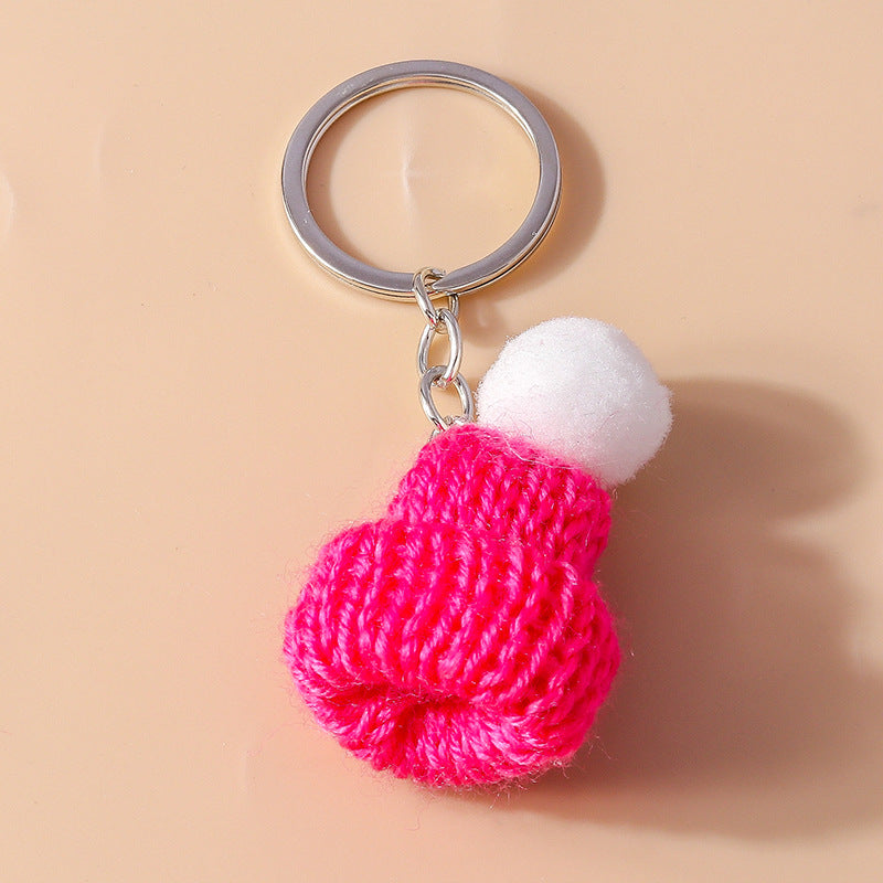 Wholesale Cartoon Mini Colored Knitted Hat Keychain