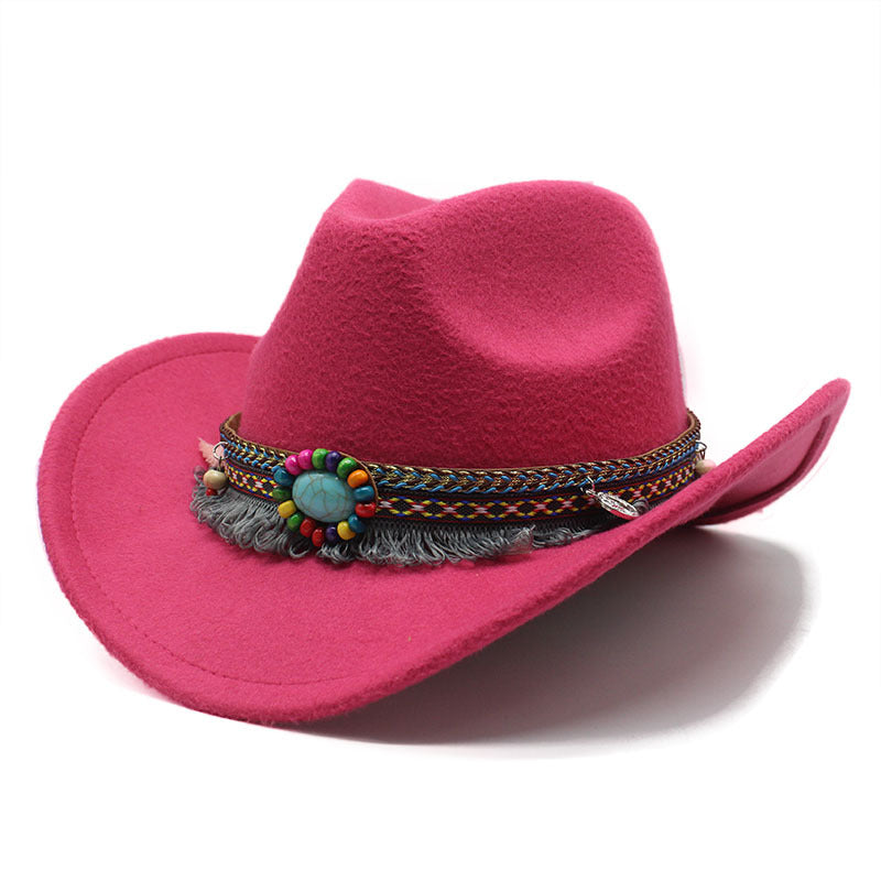 Wholesale Ethnic Style Woolen Western Denim Hats