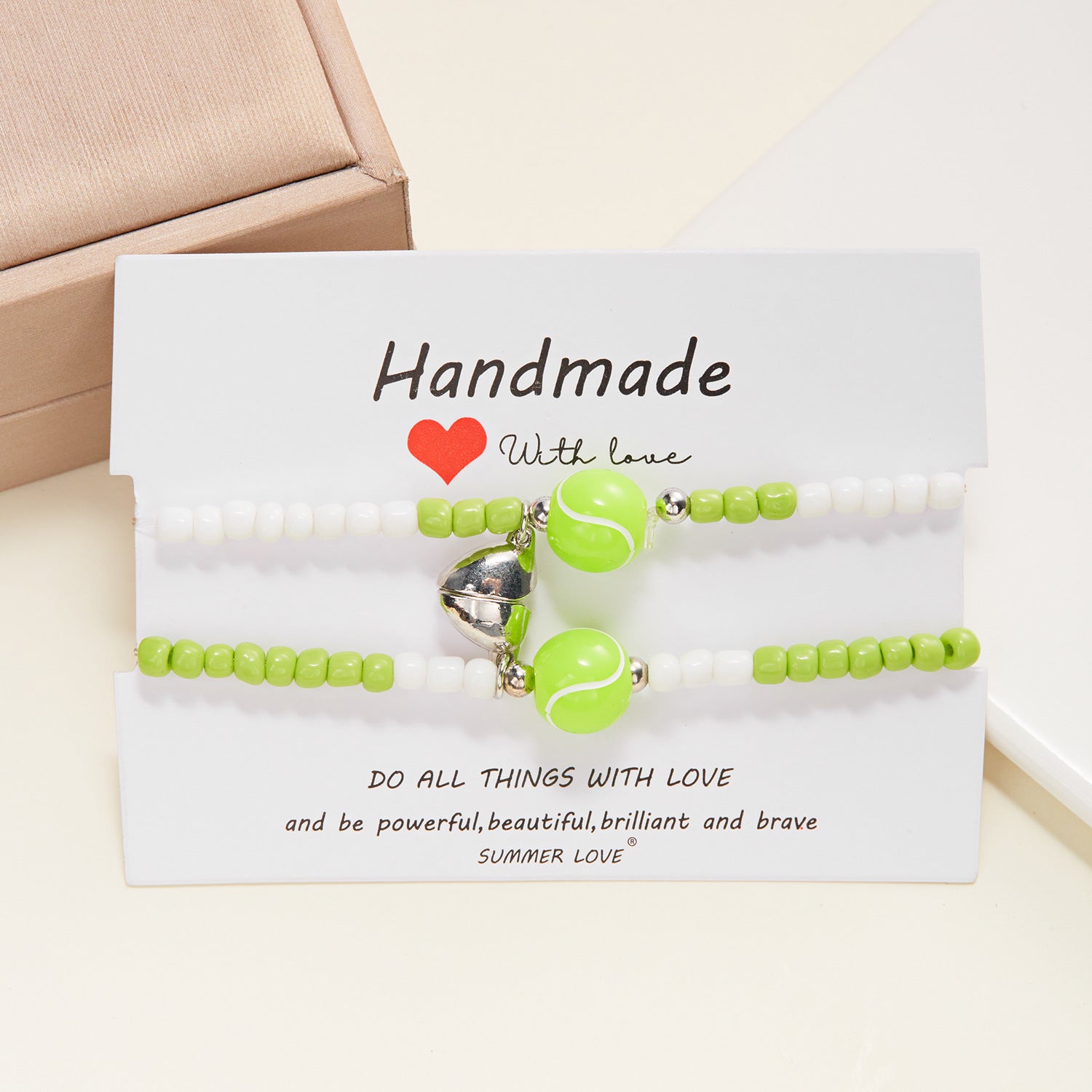 Wholesale Colorful Ball Valentine' s Day Adjustable Bracelet