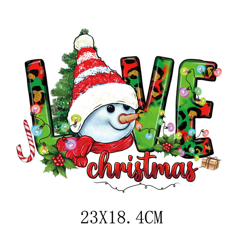 Wholesale Cartoon Christmas tree letter heat transfer   UV DTF Ready to Press Transfers Wraps