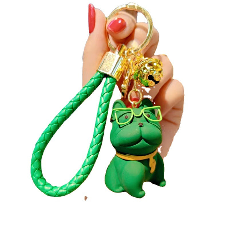 Wholesale Resin Glasses French Fighting Dog Keychains