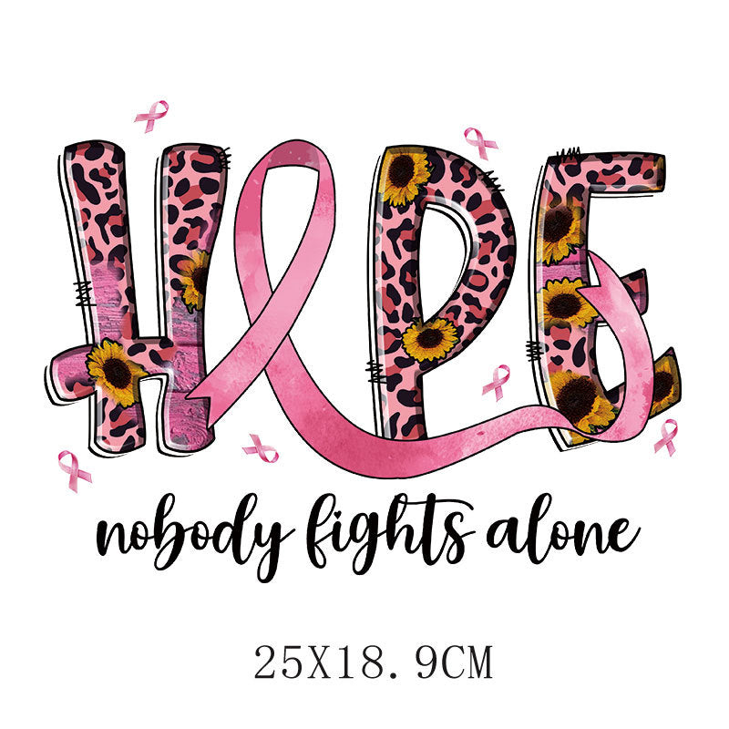 Wholesale Pink ribbon heat transfer pattern   UV DTF Ready to Press Transfers Wraps