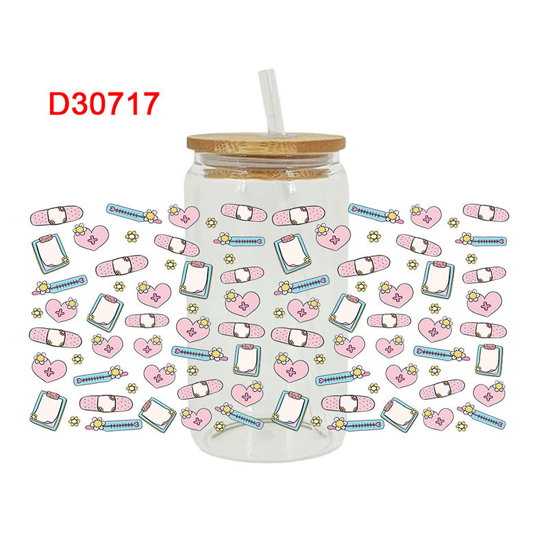 Wholesale Color Needle Tube Medical Series 16oz Cup UV DTF Wraps