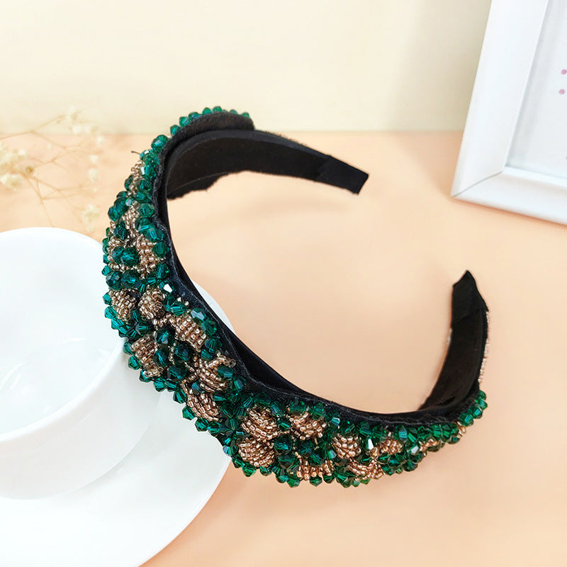Wholesale Crystal Braided Wide-brimmed Headband