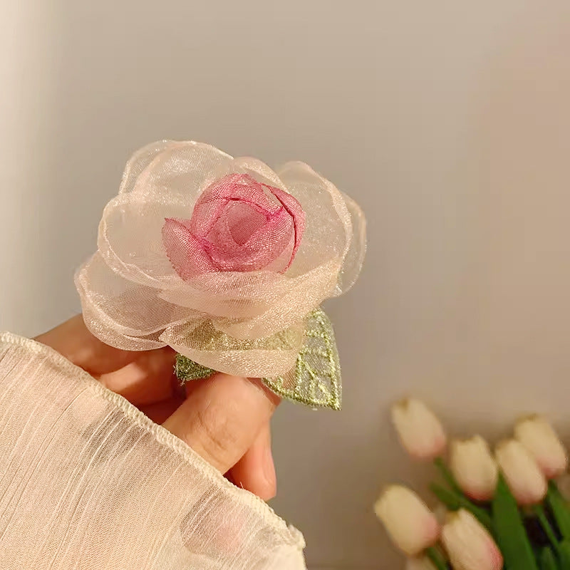 Wholesale Dried rose flower bangs side hair accessories