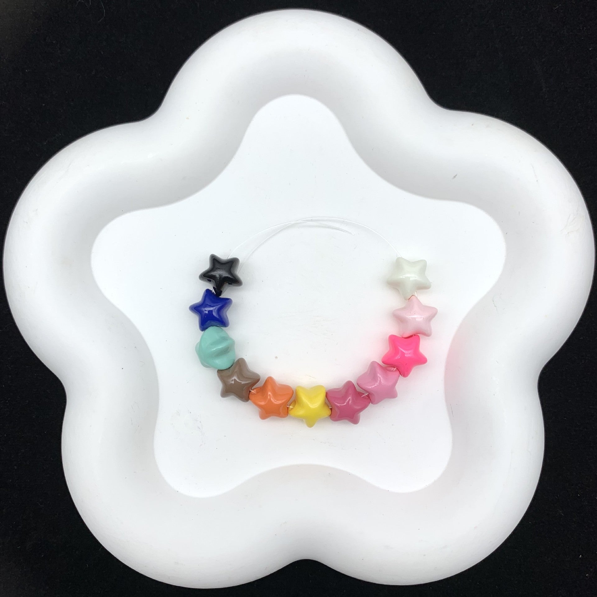 Wholesale 10pcs  Star acrylic through-hole bead Wood Beads