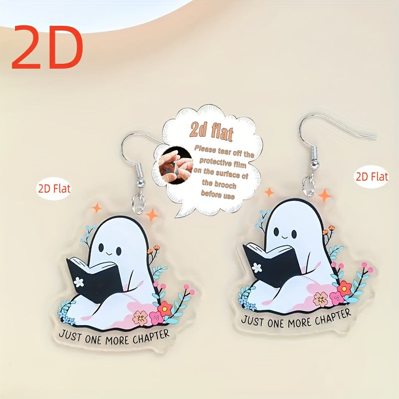 Wholesale Acrylic White Ghost Cartoon Earrings Chic Fashion Jewelry Accessory For Everyday Wear
