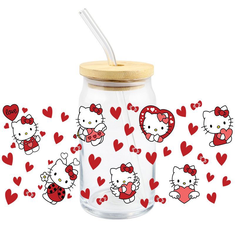 Wholesale 5pcs Cartoon Cute Cat 16oz Cup UV DTF Wraps OLY Exclusive