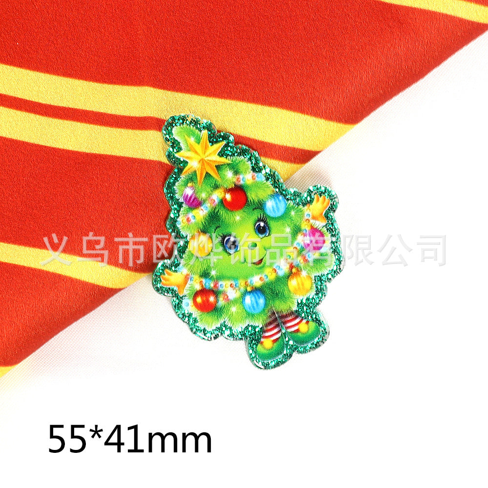 Wholesale 10pcs/pack Powder Cartoon Christmas Snowman Jewelry Acrylic Pin OLY Exclusive