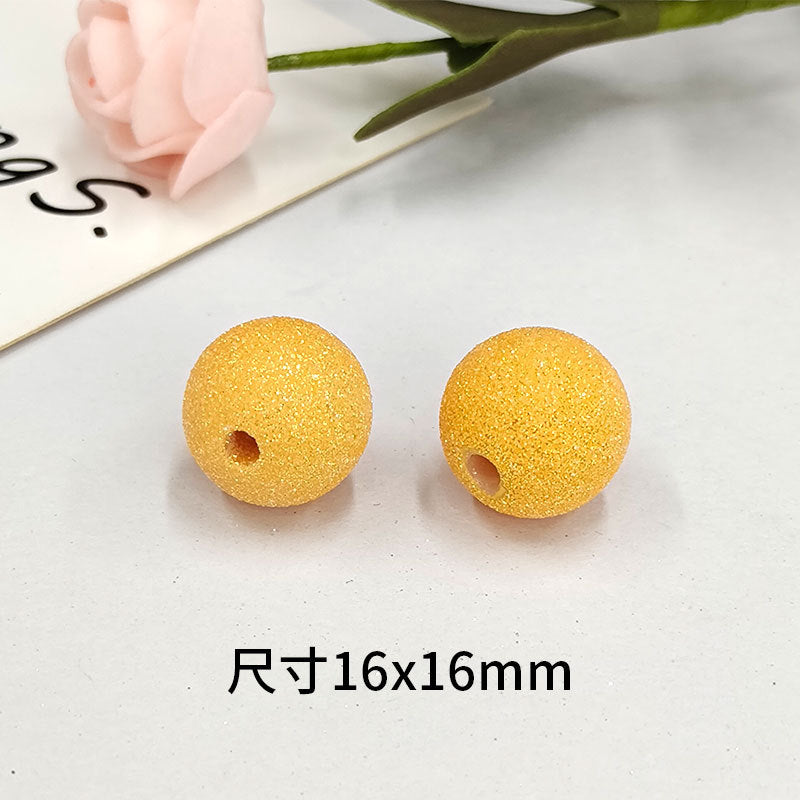 Wholesale 100pcs/pack Sparkling Powder 16mm Round Beads DIY Acrylic Beads