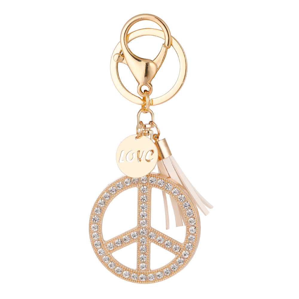 Wholesale Peace Sign Tassel Keychain