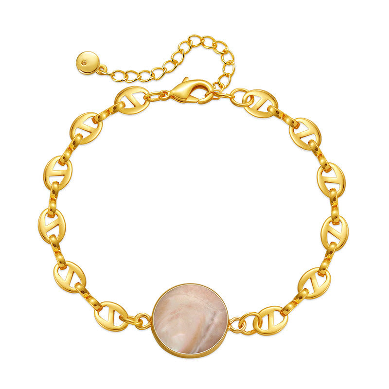 Wholesale Irregular Shell Bead Copper Bracelet