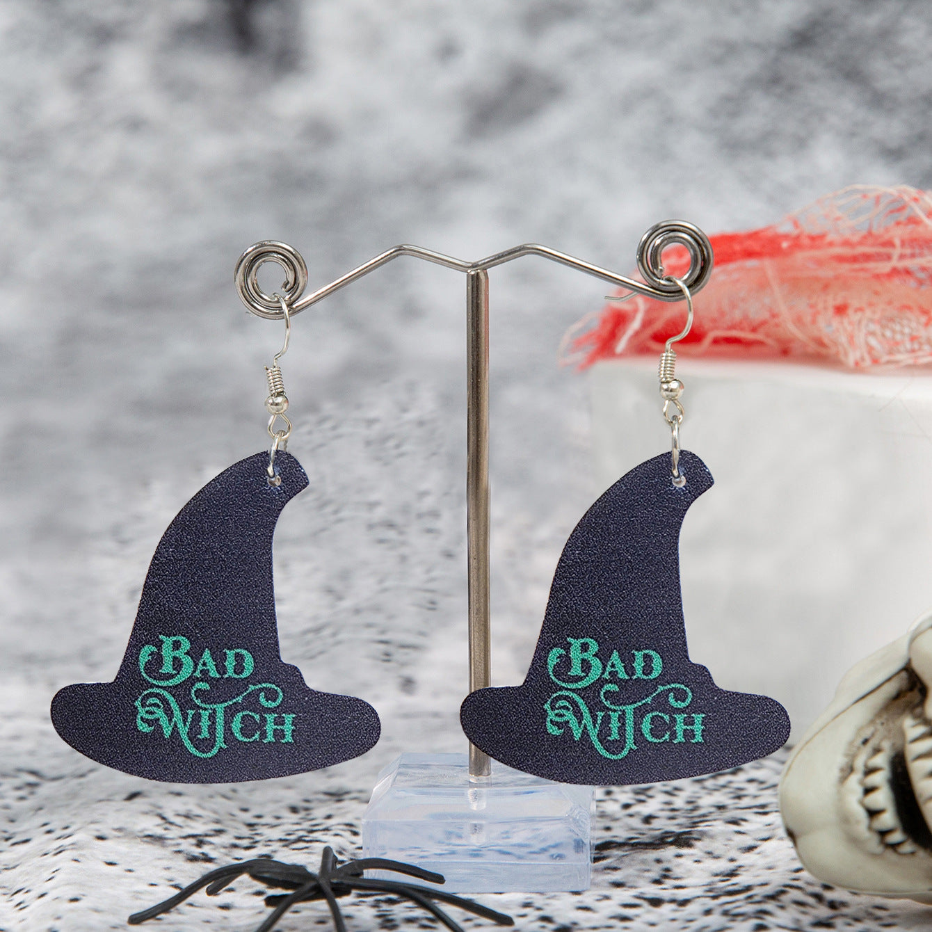 Wholesale Halloween Leather Cartoon Pumpkin Ghost Earrings