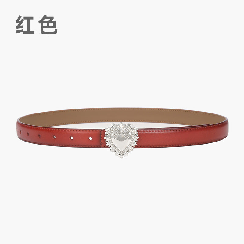 Wholesale Silver Love Buckle Genuine Leather Belt
