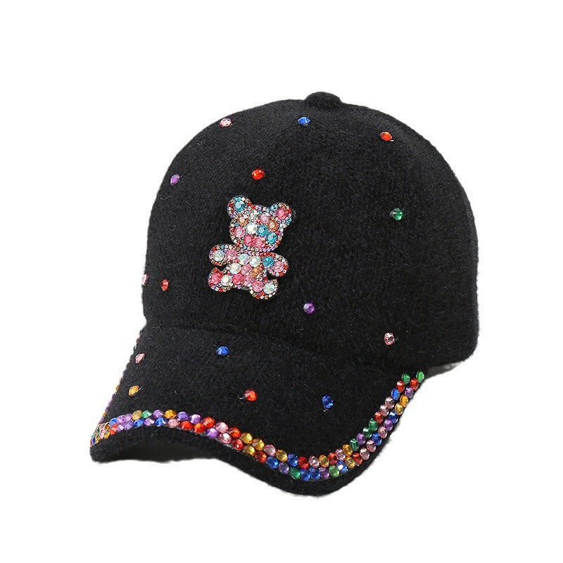 Wholesale Cotton Plush Hot Diamond Baseball Caps