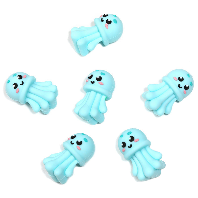 Wholesale 5pcs Marine Animal Rubber Accessories Loose Beads