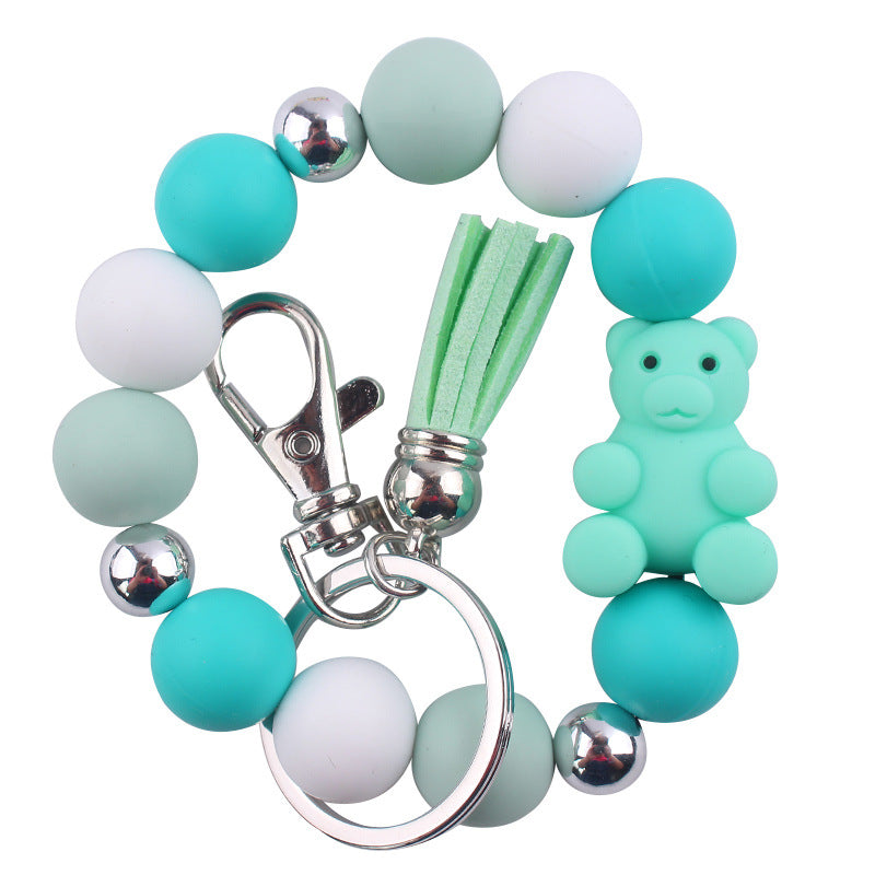Wholesale Cartoon Animal Bear Silicone Bracelet Keychain