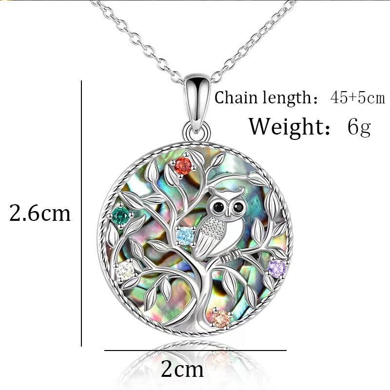 Wholesale Owl Tree Of Life Alloy Pendant Necklace