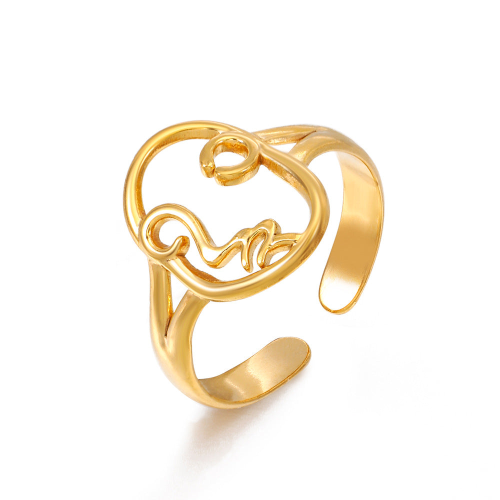 Wholesale Stainless Steel Geometric Oval Ring