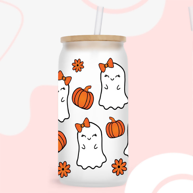 Wholesale Ghost Pumpkin Halloween 16oz Cup UV DTF Wraps