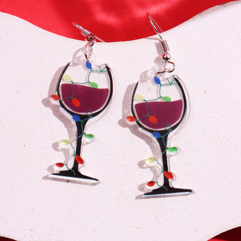 Wholesale Christmas Acrylic Colorful Lantern Ball Original Design Colorful Lantern Pendant Earrings