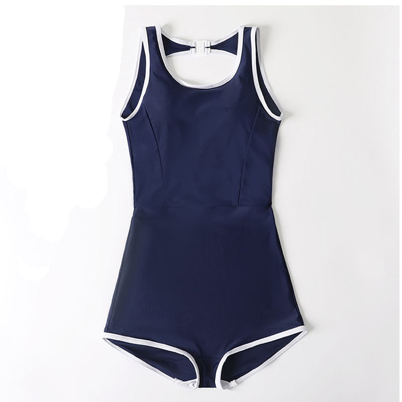 Wholesale One-piece swimsuit retro slimming belly-covering boxer hot spring swimming suit