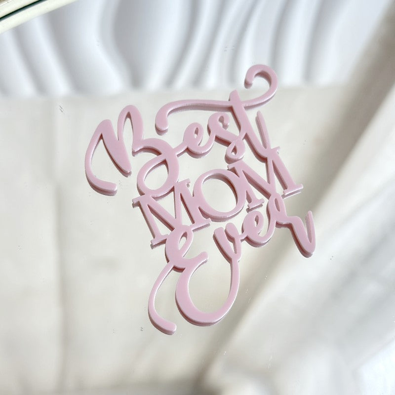 Wholesale 10PCS/PACK Mother's Day Happy Acrylic Cake Decoration