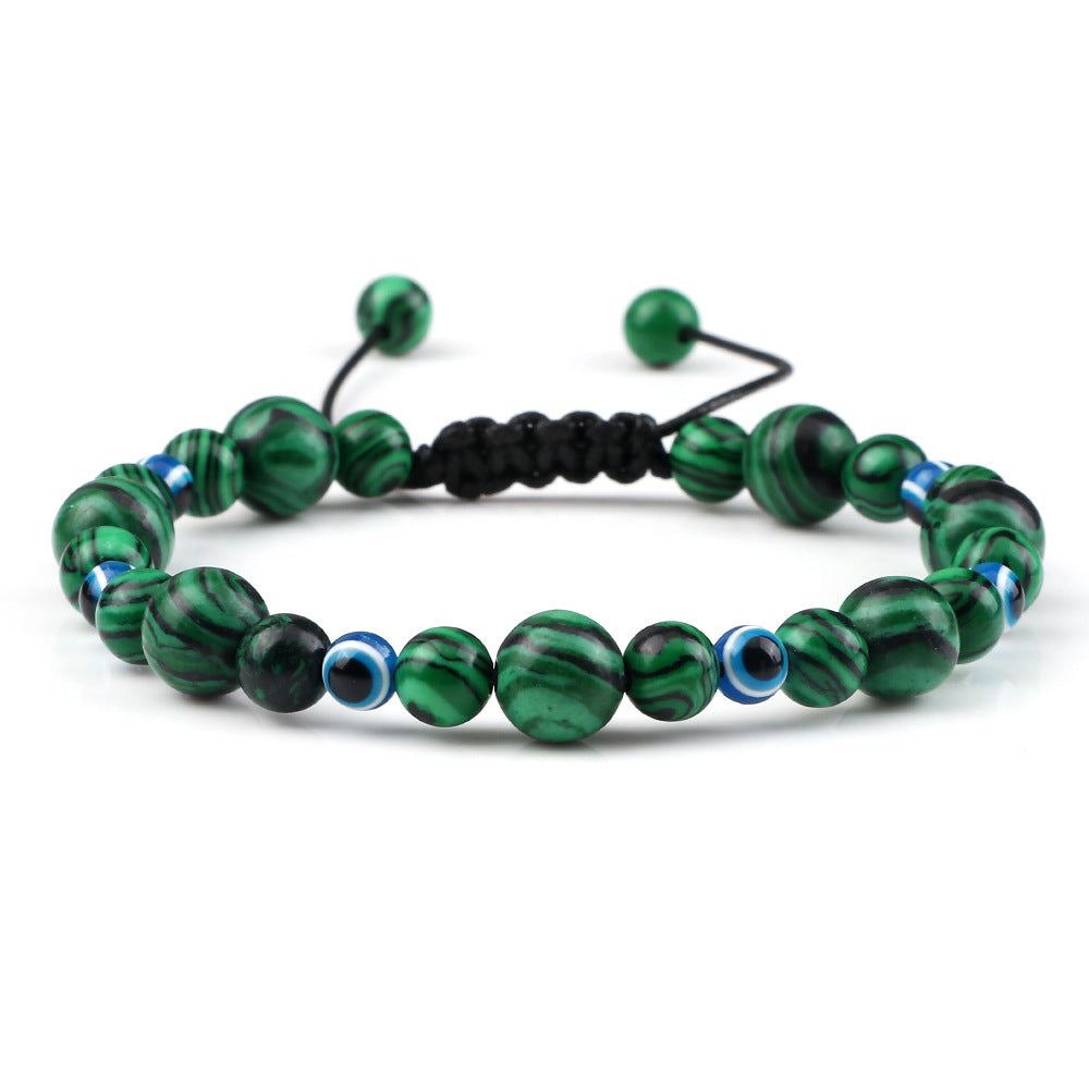 Wholesale Creative Spacer Size Beads Woven Tandem Combination Bracelet Adjustable Devil' s Eye Pendant Bracelet