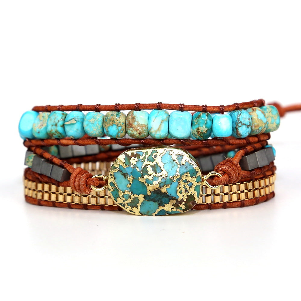 卸売ヴィンテージゴールドワイヤーパイン合金チェーンブレスレット